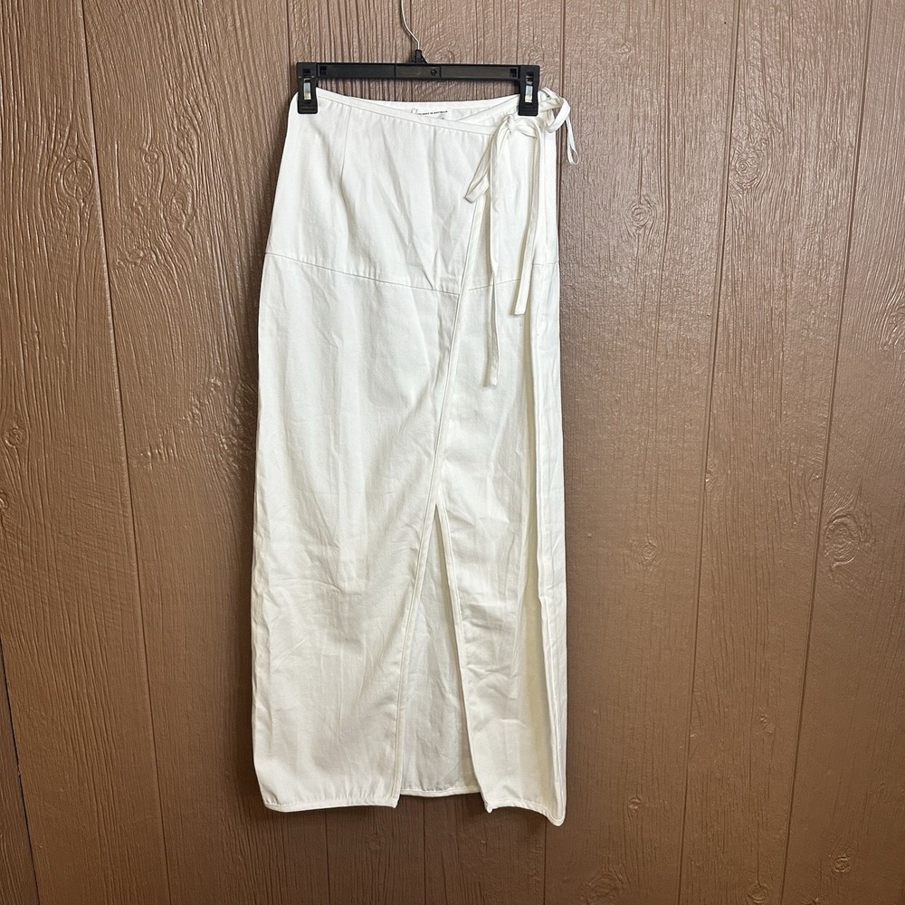 NWT Sabo Haven Wrap Skirt White Cotton Sz 4 (S) Midi Length Vacation Resort Wear - Picture 1 of 10